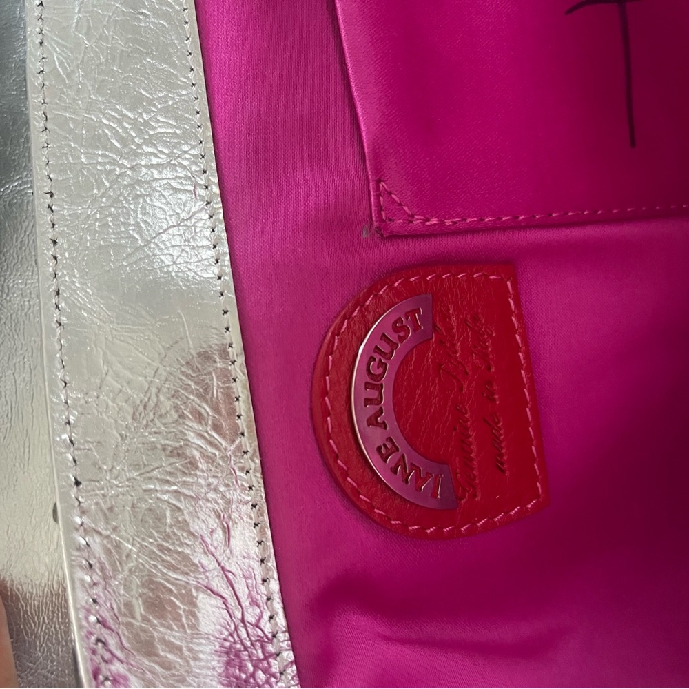 Jane August *Autographed* Silver Python Handbag V… - image 5